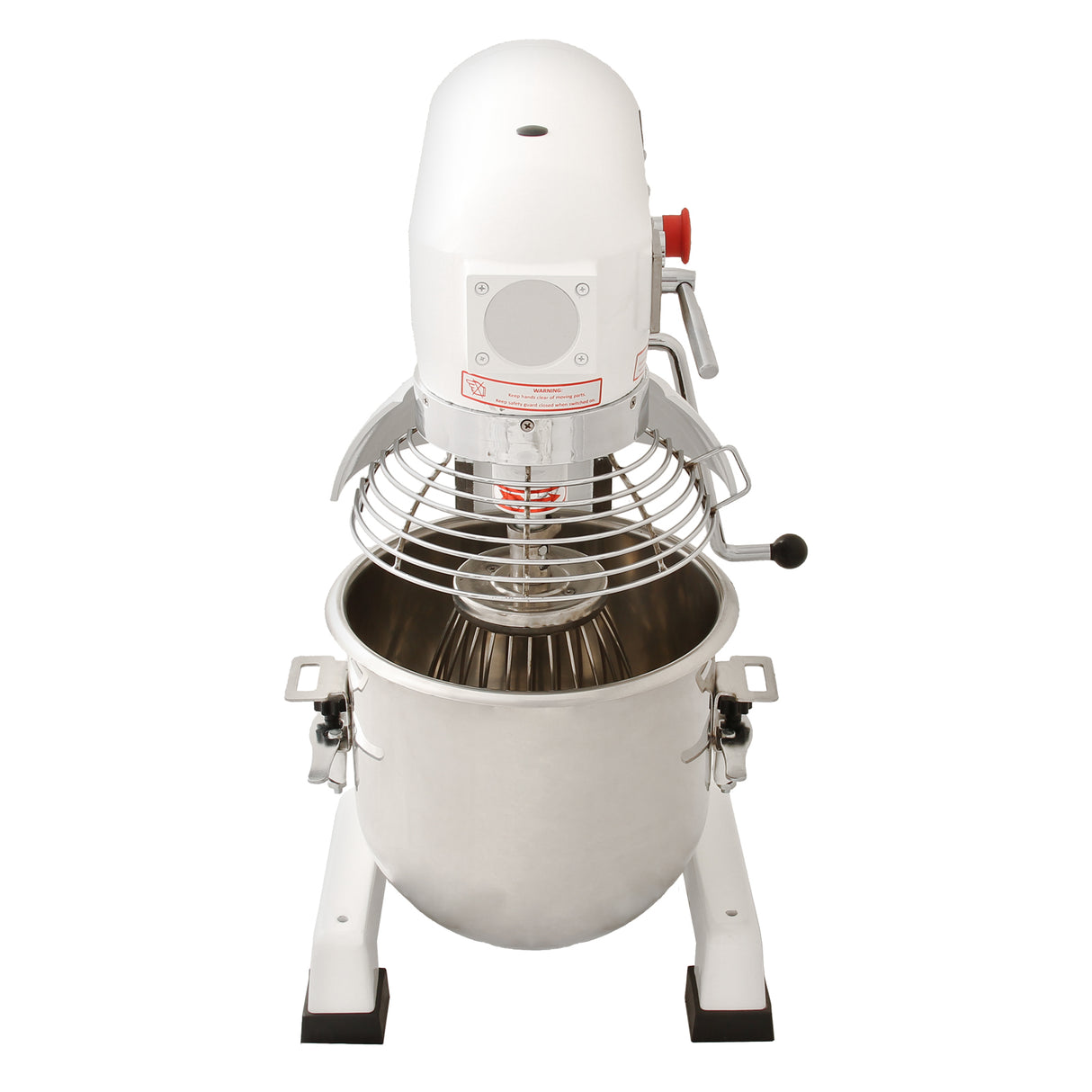 Robot pâtissier commercial KuKoo de 10 L en acier inoxydable, avec un bol brillant, fouet en métal et design robuste, idéal pour la pâtisserie