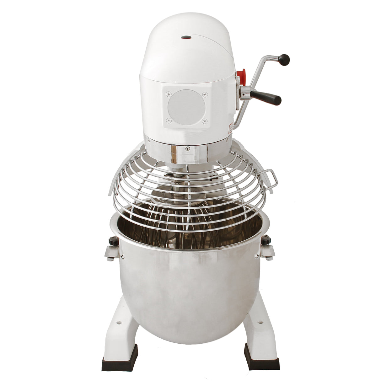 Robot pâtissier planétaire commercial KuKoo de 20 L, avec un bol en acier inoxydable brillant et un design blanc élégant, idéal pour la pâtisserie