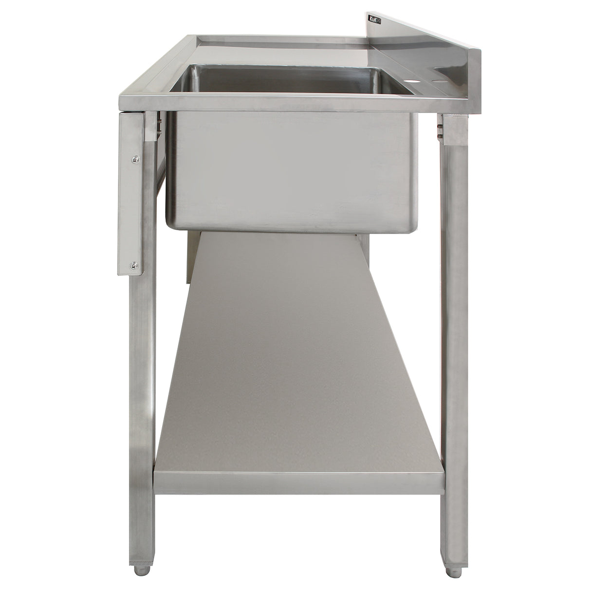 KuKoo Évier Commercial en Acier Inoxydable - Égouttoir à Gauche
