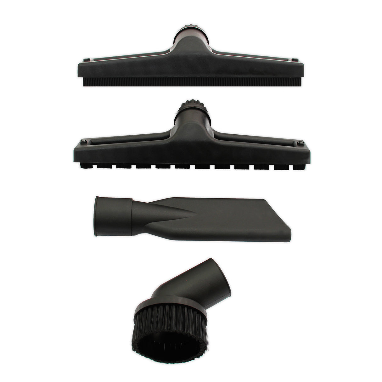 Accessoires d'aspirateur MAXBLAST en noir, incluant brosse large, suceur plat et brosse ronde, conçus pour un nettoyage efficace