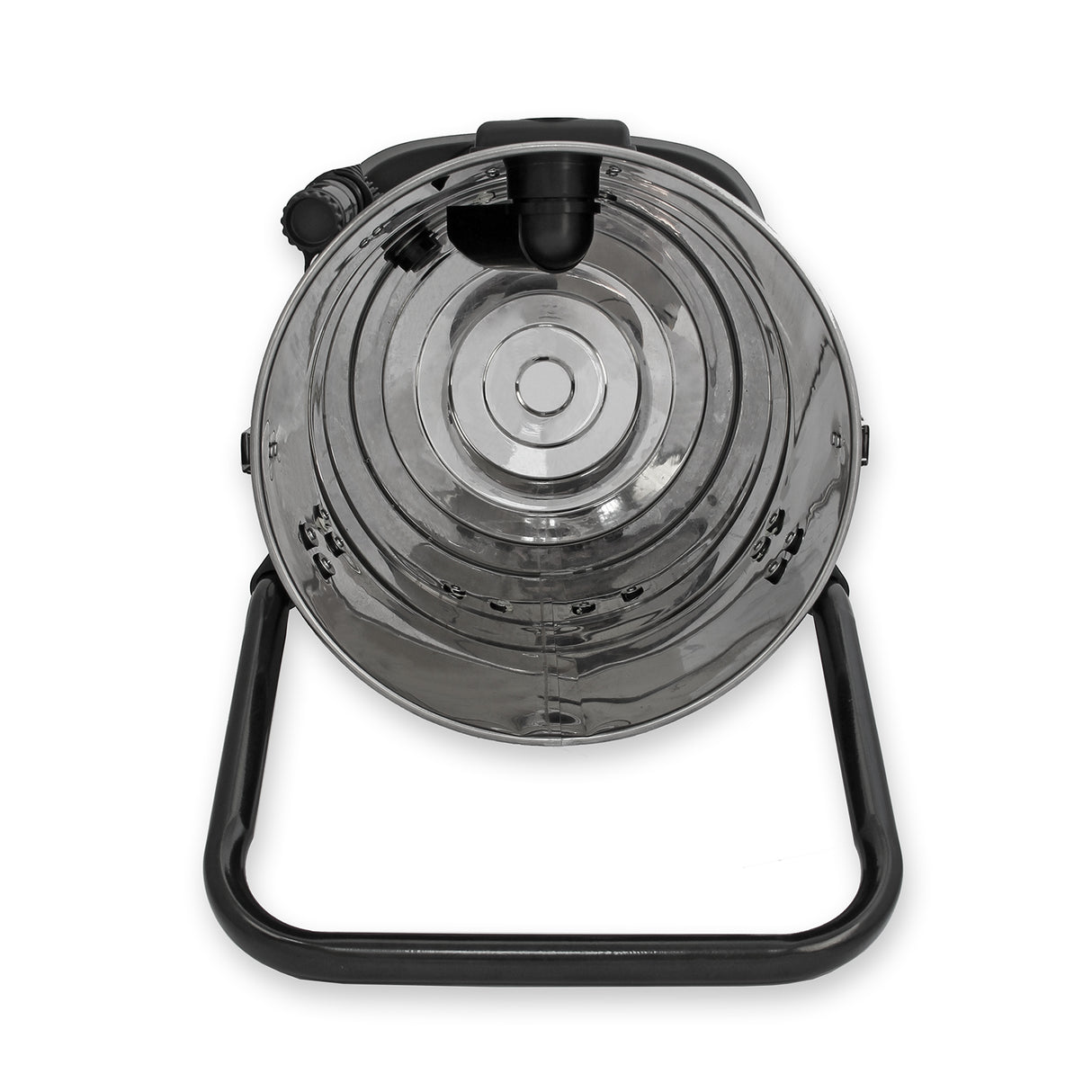 Aspirateur industriel MAXBLAST de 50 L, transparent avec un design circulaire, poignée noire, adapté pour le sec et l'humide