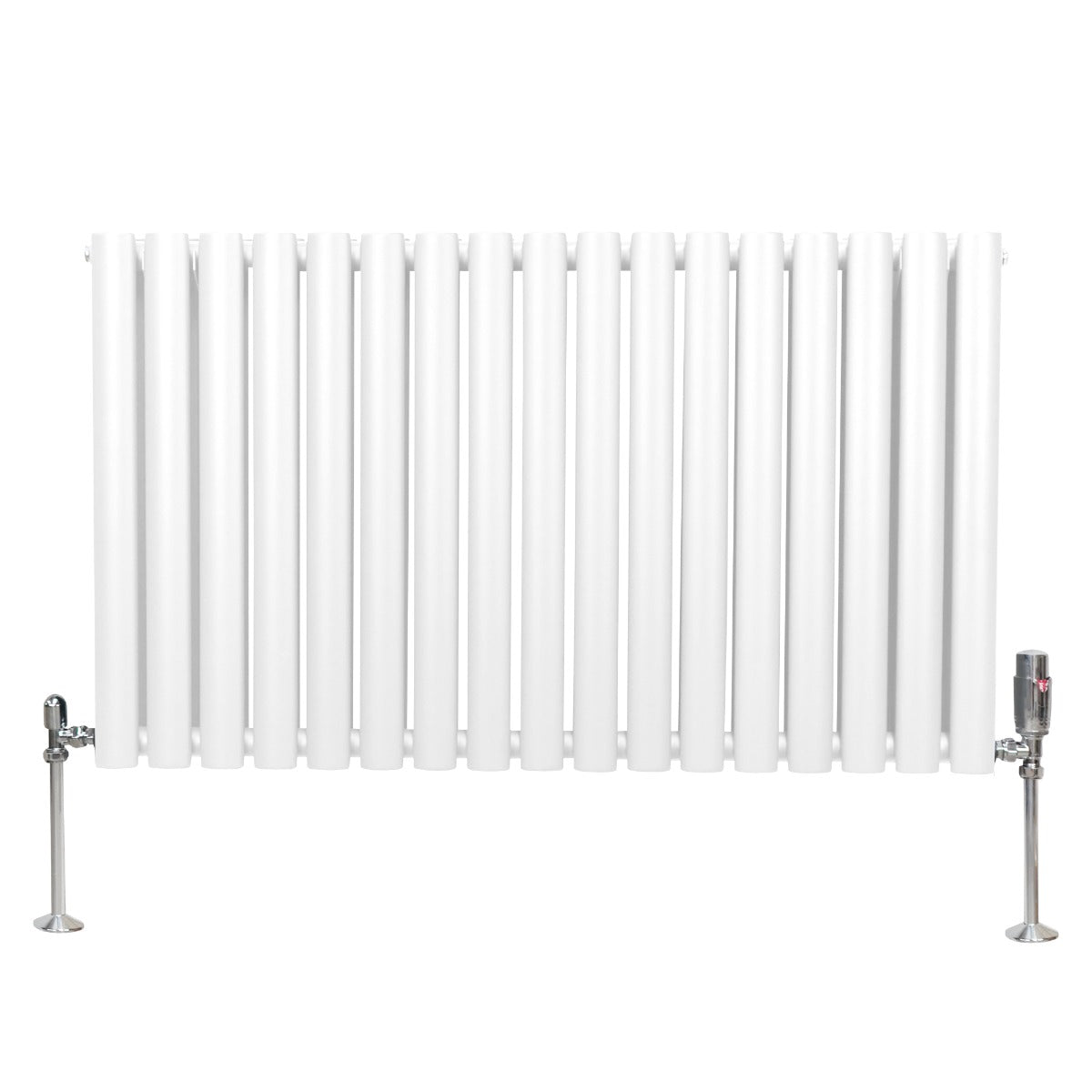 Radiateur à Colonnes Ovales & Robinet, 2 Panneaux - 600 x 1020 mm – Blanc