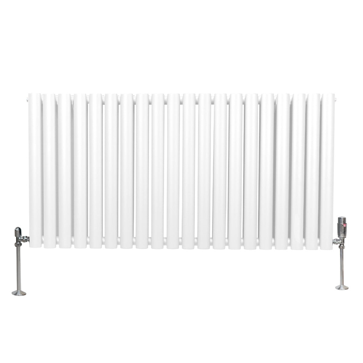 Radiateur à Colonnes Ovales & Robinet, 2 Panneaux - 600 x 1200 mm – Blanc