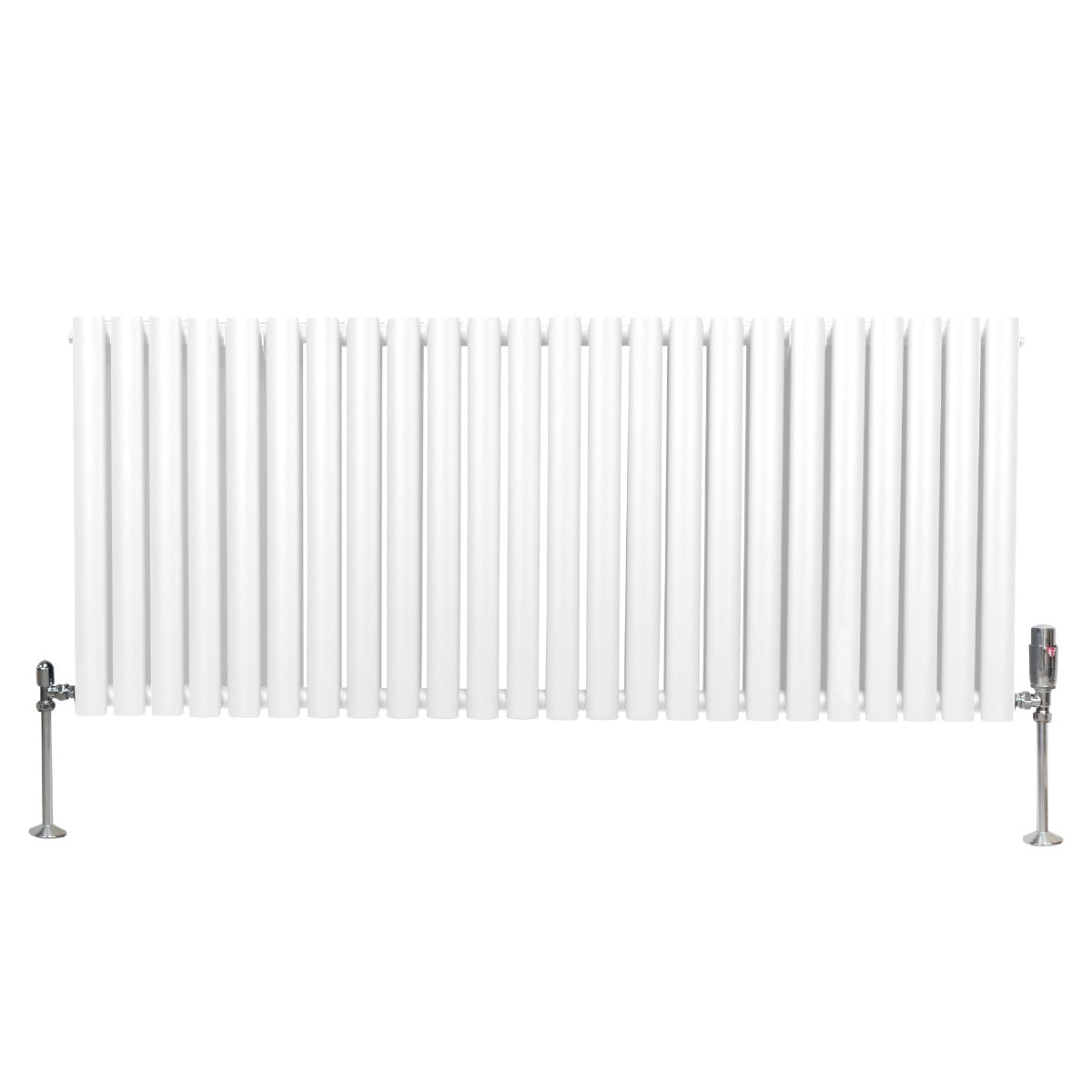 Radiateur à Colonnes Ovales & Robinet, 2 Panneaux - 600 x 1440 mm – Blanc