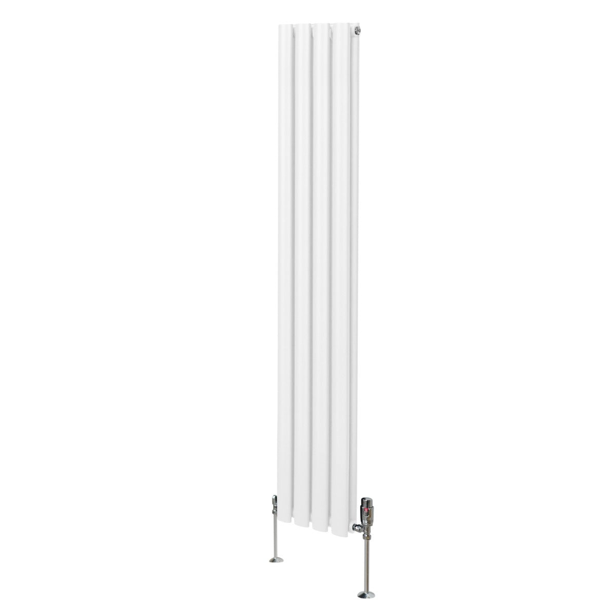 Radiateur à Colonnes Ovales & Robinet, 2 Panneaux - 1600 x 240 mm – Blanc