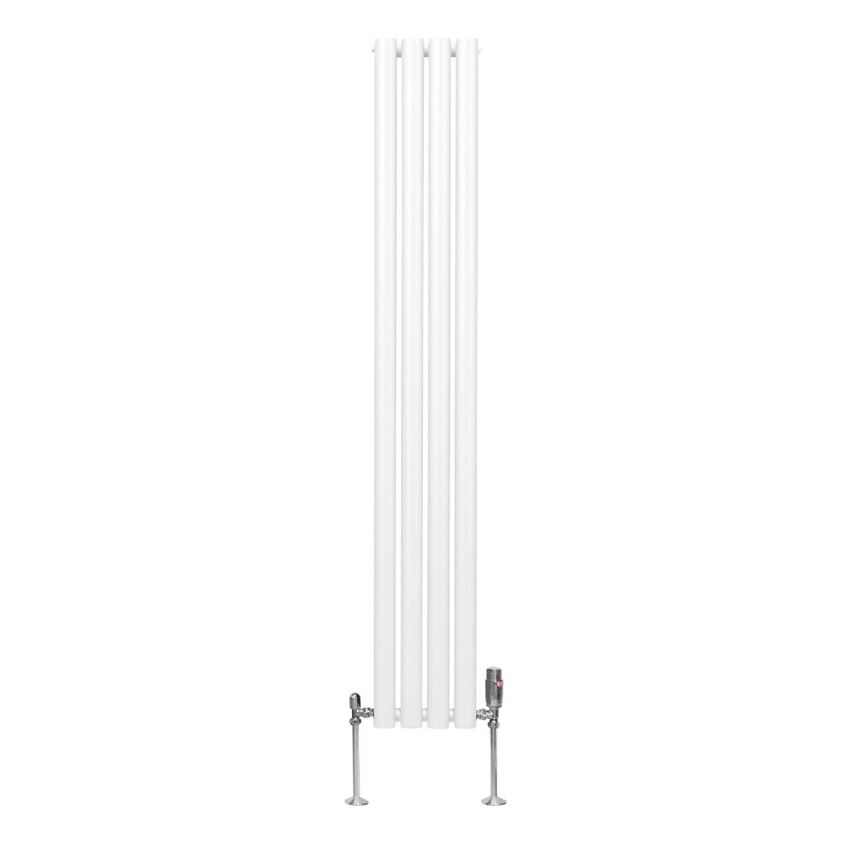 Radiateur à Colonnes Ovales & Robinet, 2 Panneaux - 1600 x 240 mm – Blanc