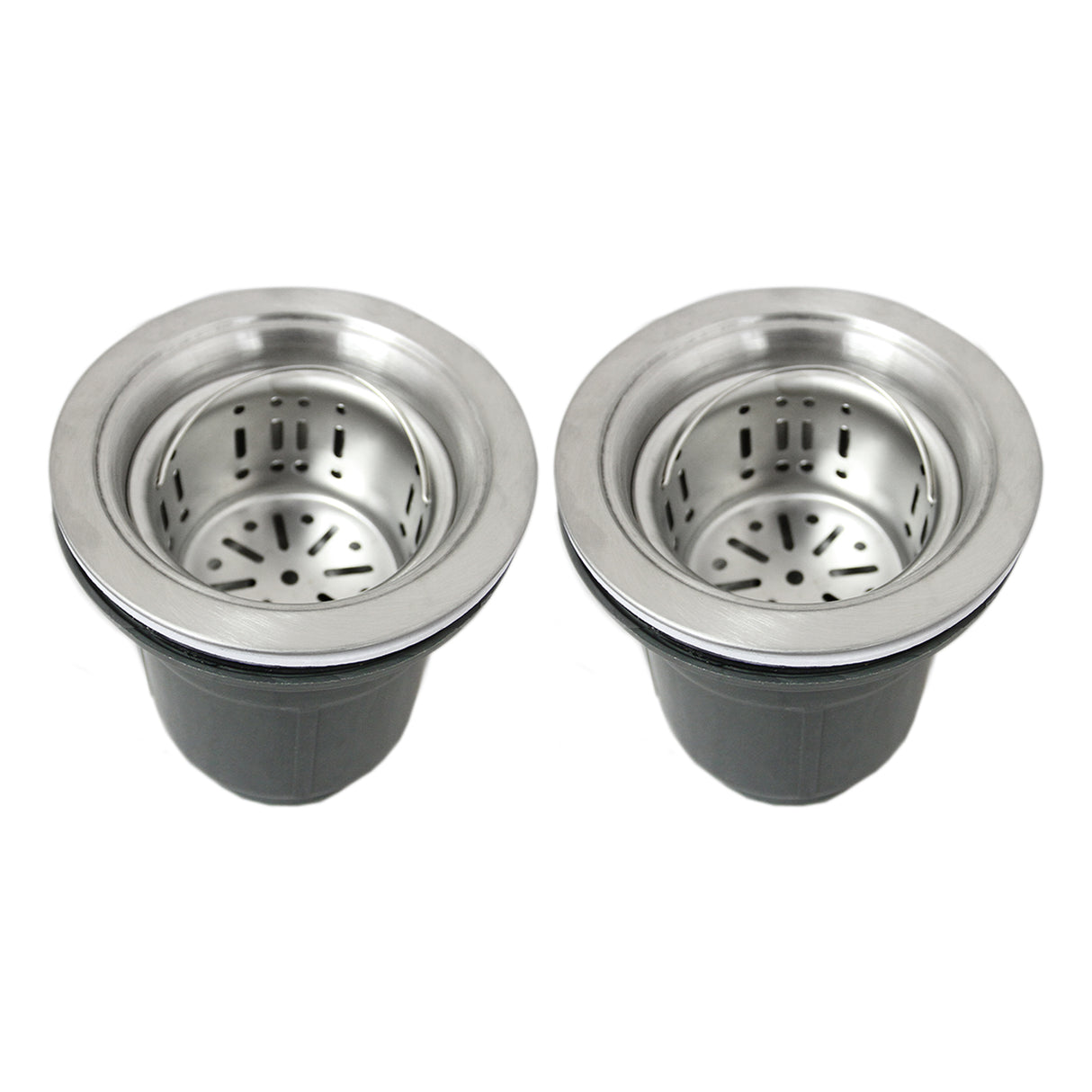 Évier double en acier inoxydable avec deux cuves circulaires, finition brillante et design moderne, idéal pour la cuisine contemporaine