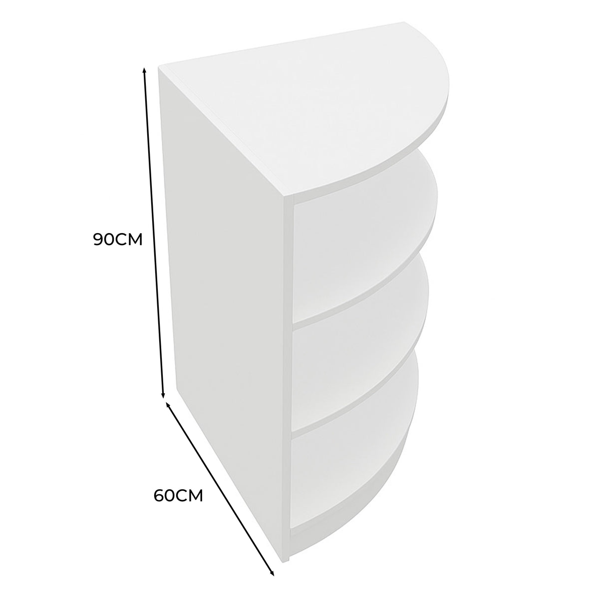 Comptoir de Vente Vitrine de Coin - Blanc LM60