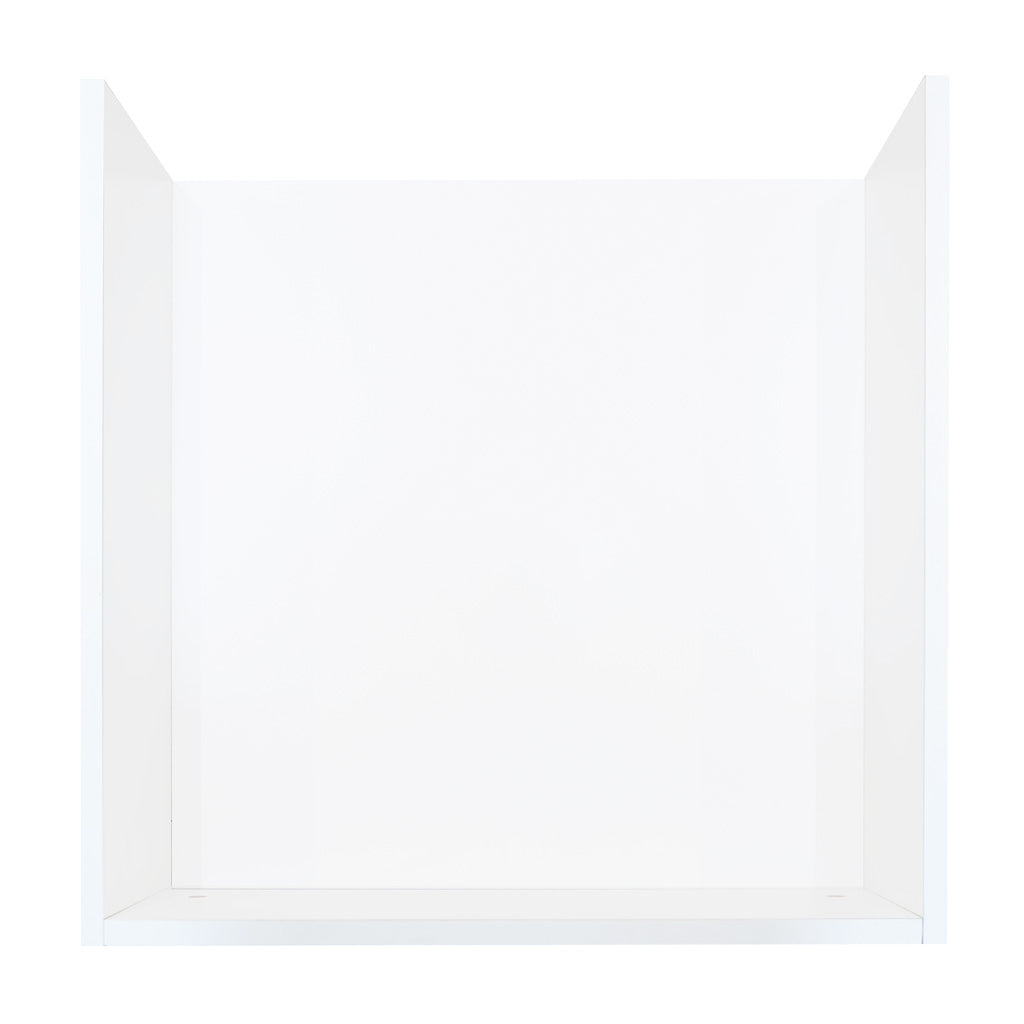 Comptoir de vente pour caisse enregistreuse en blanc, design épuré, surface lisse et finition mate, idéal pour un espace commercial moderne