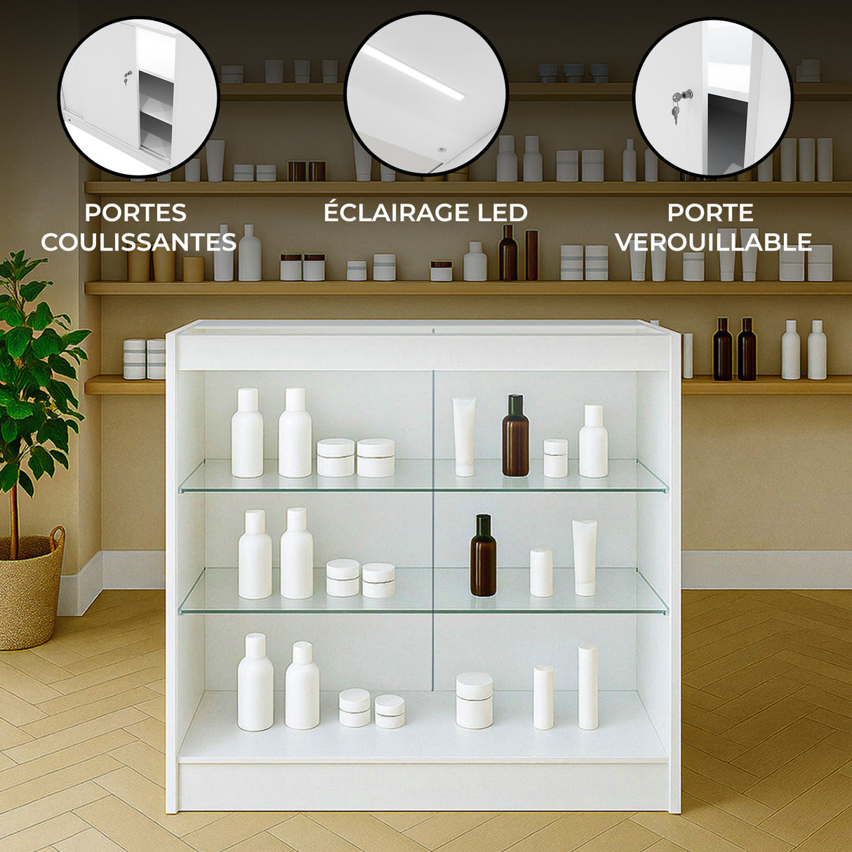 Comptoir de Vente à LED - Blanc K900