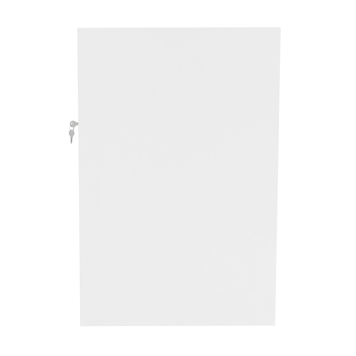 Comptoir de vente à LED blanc, surface lisse et brillante, design moderne avec serrure, idéal pour les présentations de produits