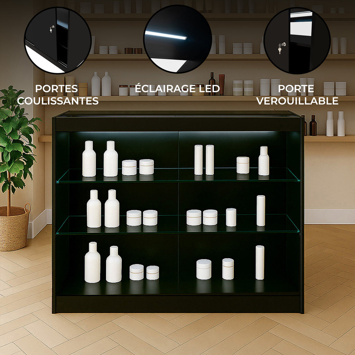 Comptoir de Vente à LED - Noir K1200