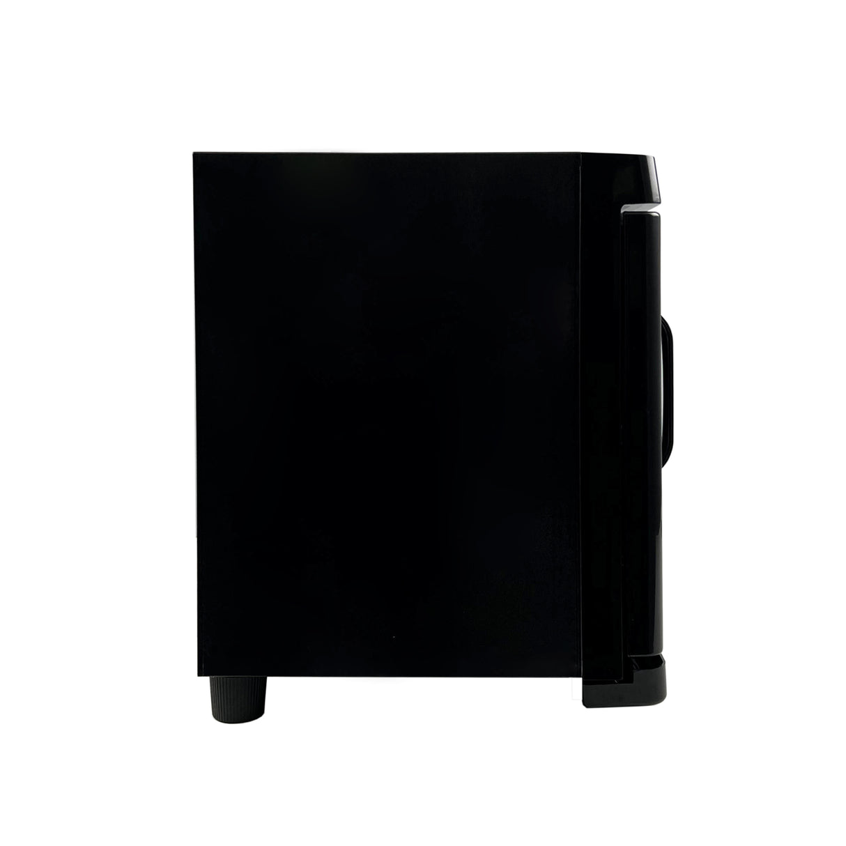 Chauffe-serviettes noir de 23 L, design compact avec une finition lisse, porte à poignée et pieds antidérapants pour la stabilité