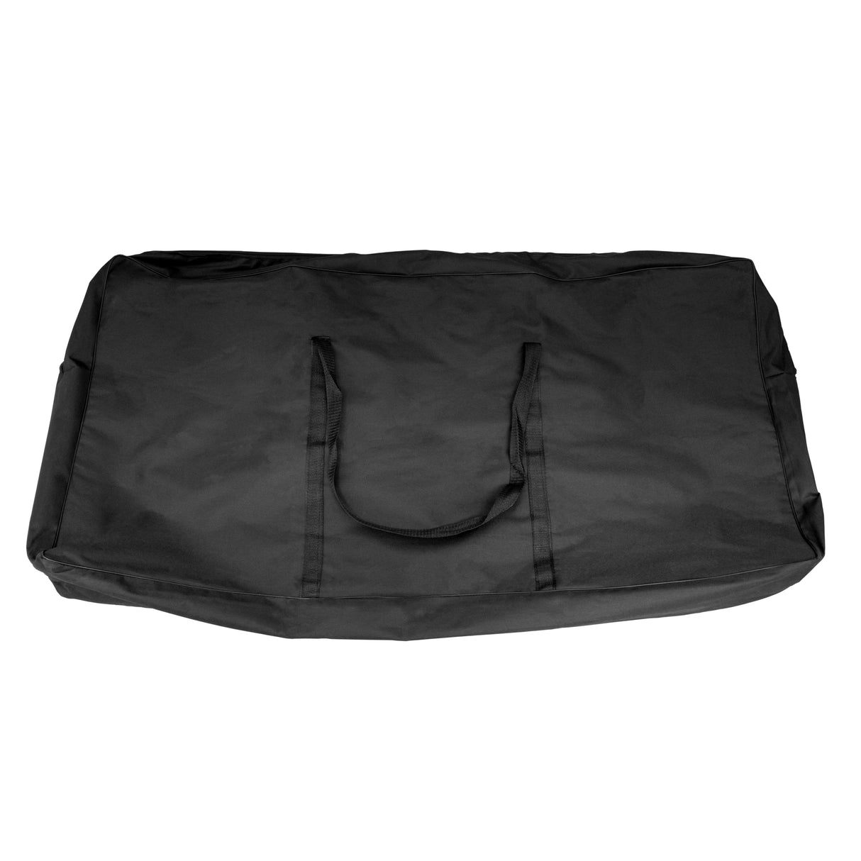 Façade noire en tissu résistant pour stand DJ, avec poignées pour un transport facile et une finition lisse et élégante