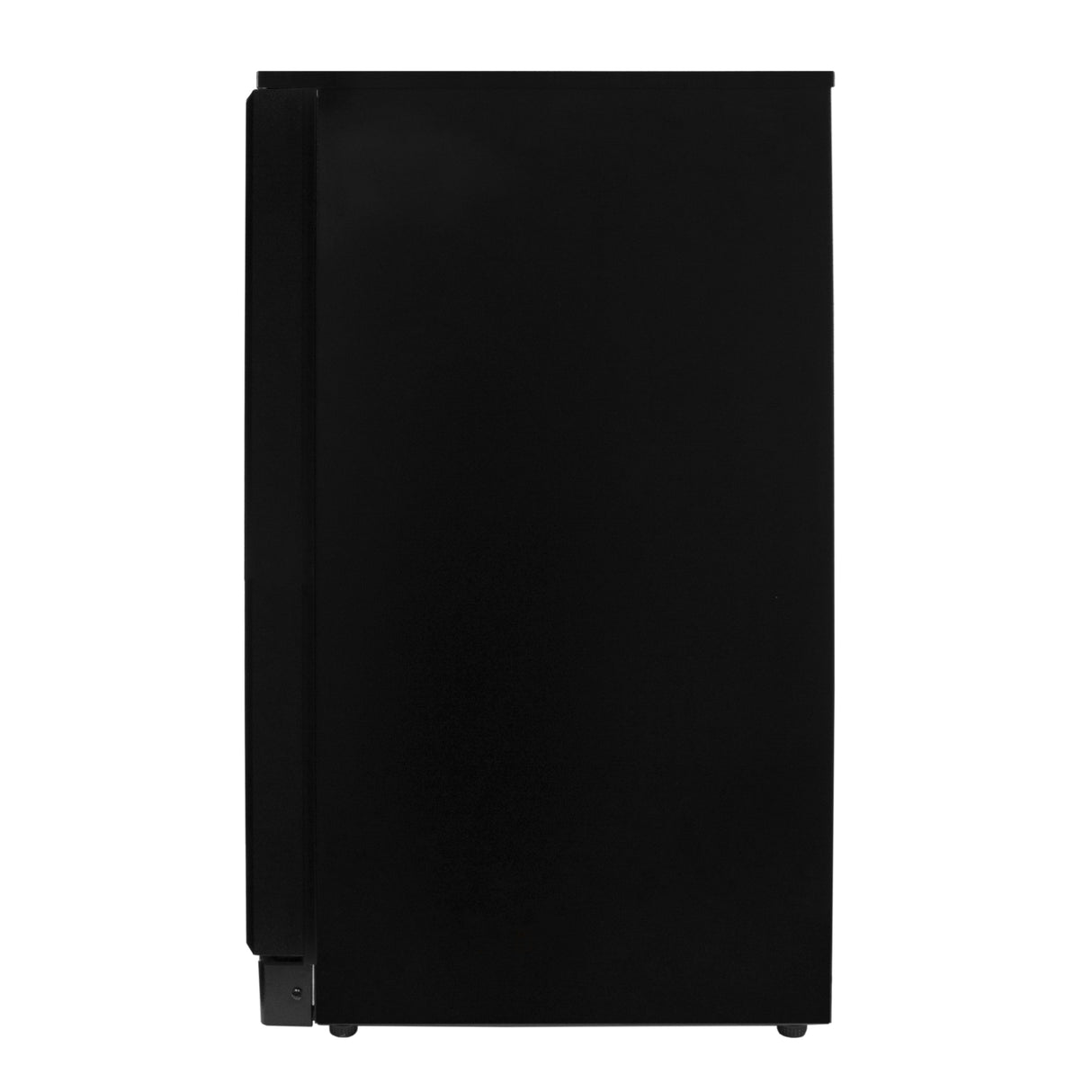 Arrière-bar réfrigéré noir avec porte coulissante double, design moderne, finition lisse et surface en métal durable