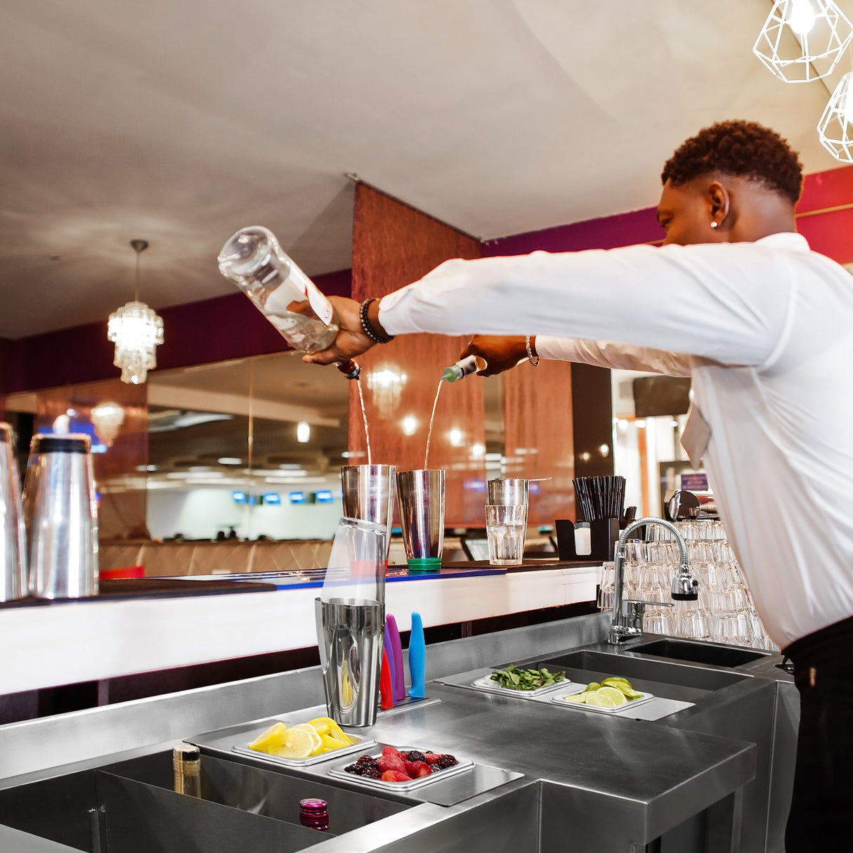 Station Double Jumelle pour Bar à Cocktails Version Compacte