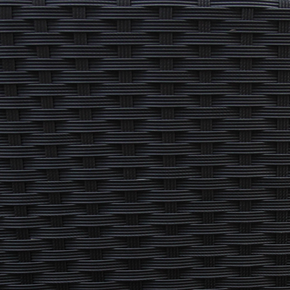 Tissu en rotin noir tissé, offrant une texture élégante et durable, idéal pour un salon de jardin moderne et accueillant