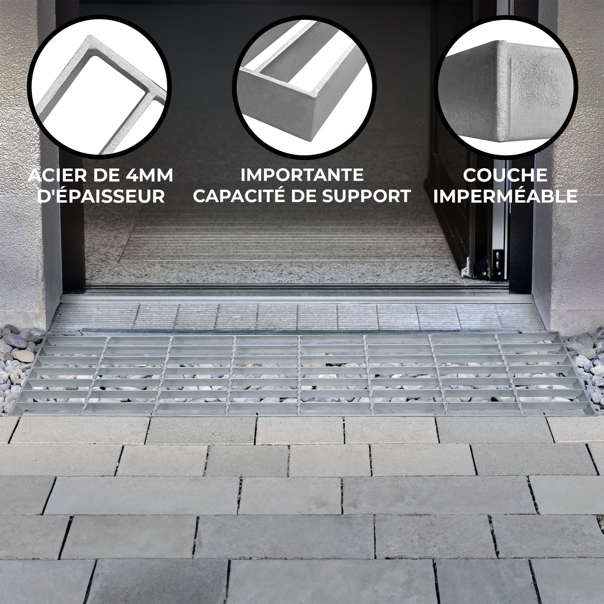 Grille Caillebotis en Acier Galvanisé - 800 x 240 mm
