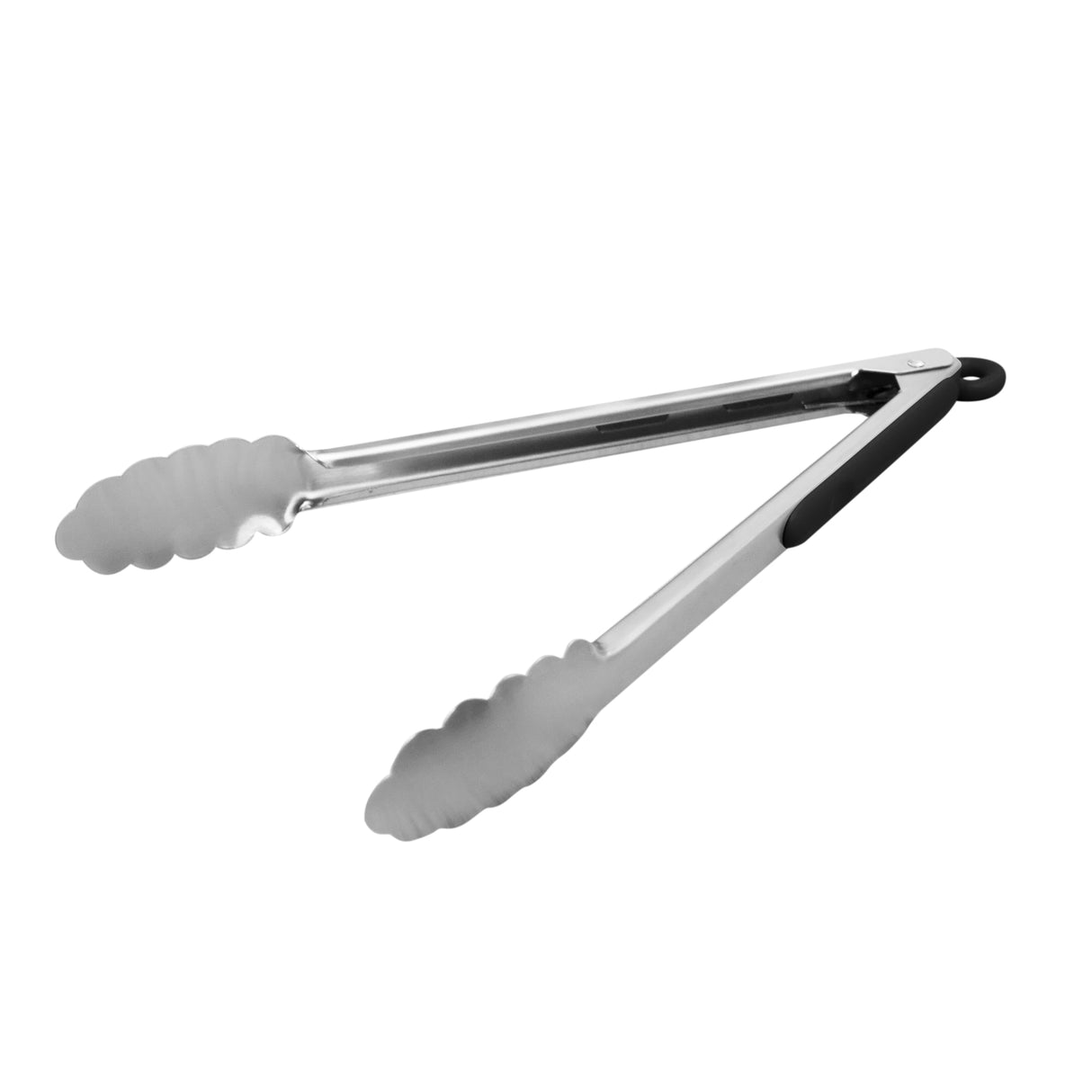 Pinces en acier inoxydable avec poignées en silicone antidérapantes, idéales pour servir des pizzas chaudes dans une vitrine chauffante