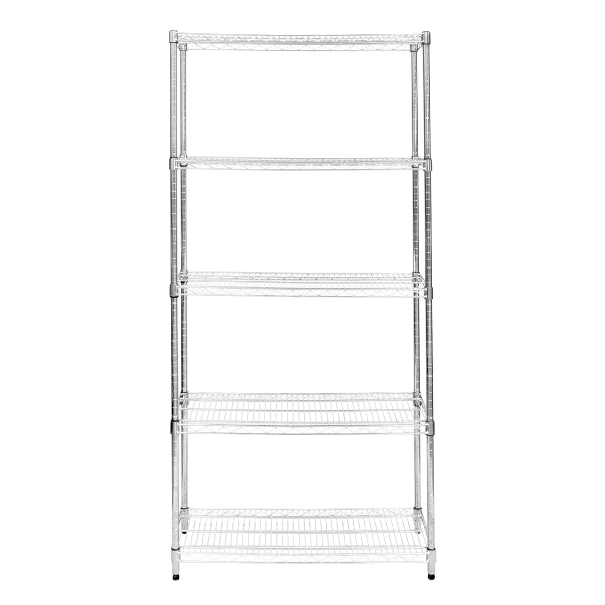 Étagère en fil d'acier argenté, 45 cm x 90 cm x 180 cm, avec quatre étagères ouvertes, idéale pour le rangement et l'organisation