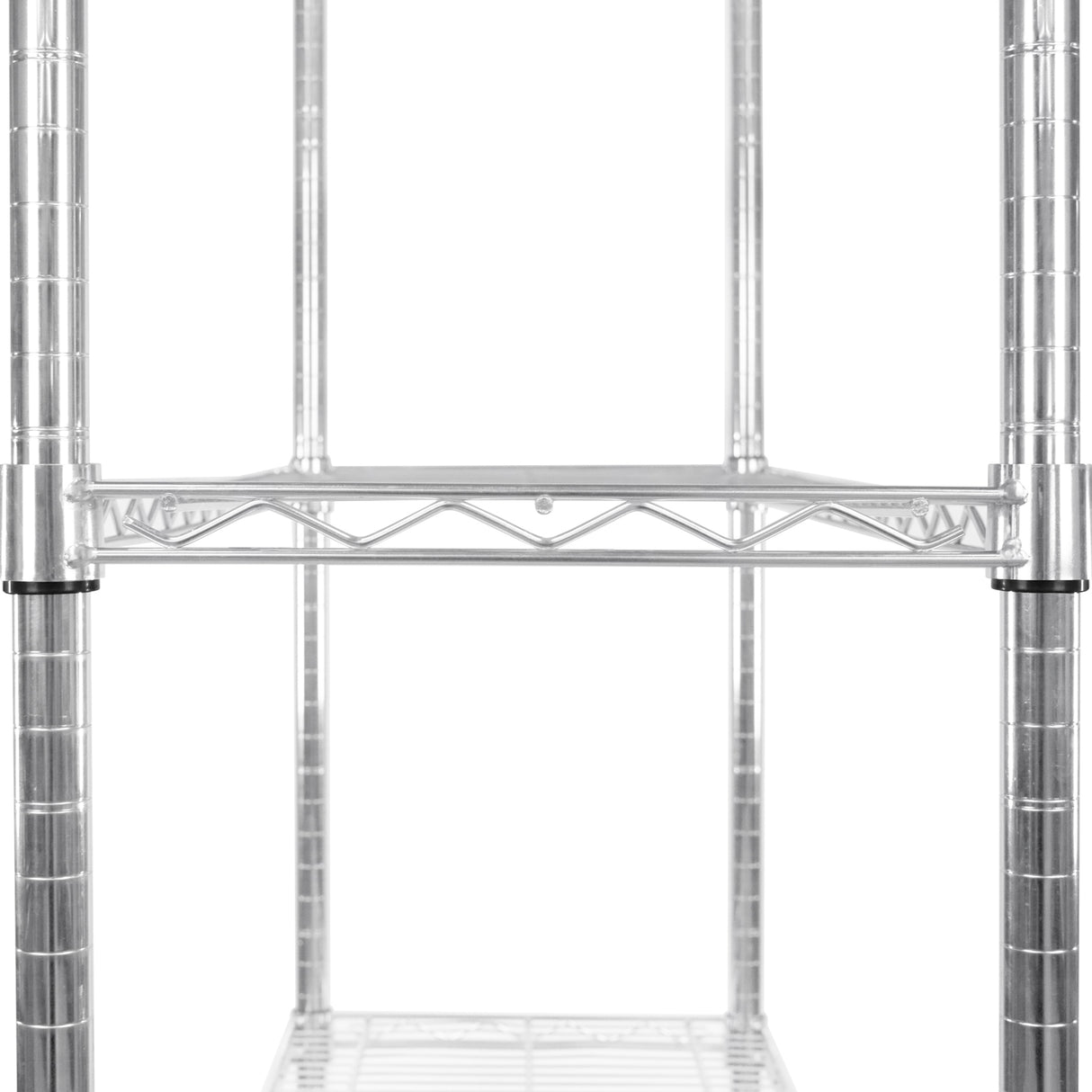 Étagère en fil d'acier argenté, mesurant 45 cm x 90 cm x 180 cm, avec des étagères robustes et une finition lisse et brillante