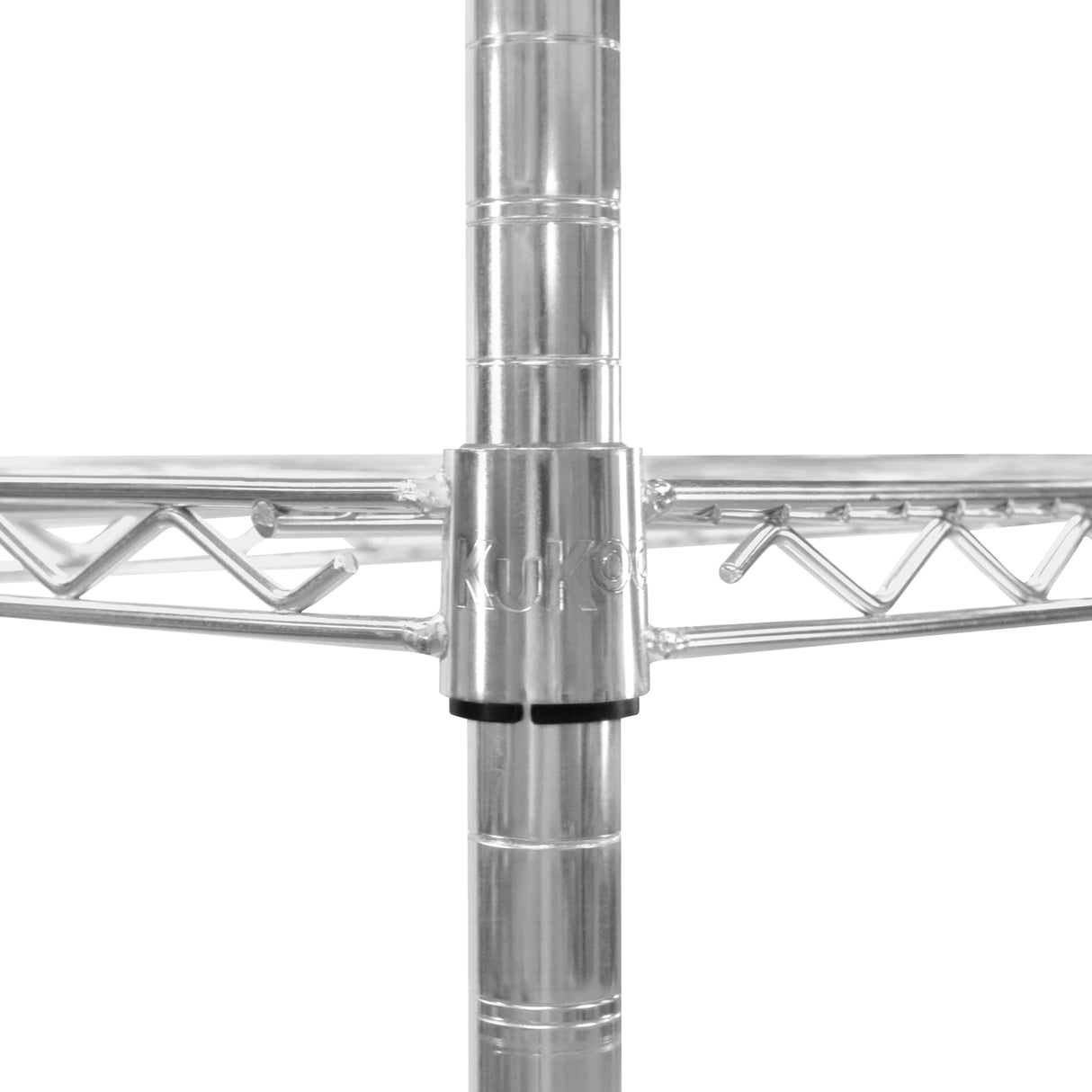 Étagère en fil d'acier argenté, structure robuste avec des étagères en treillis, idéale pour le rangement et l'organisation dans divers espaces