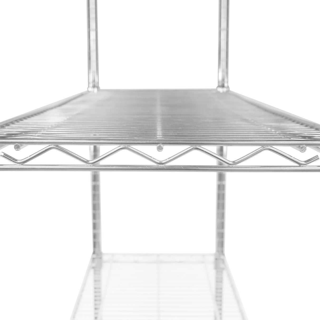 Étagère en fil d'acier chromé, 45 cm x 150 cm x 180 cm, avec étagères à mailles ouvertes et finition lisse, idéale pour le rangement