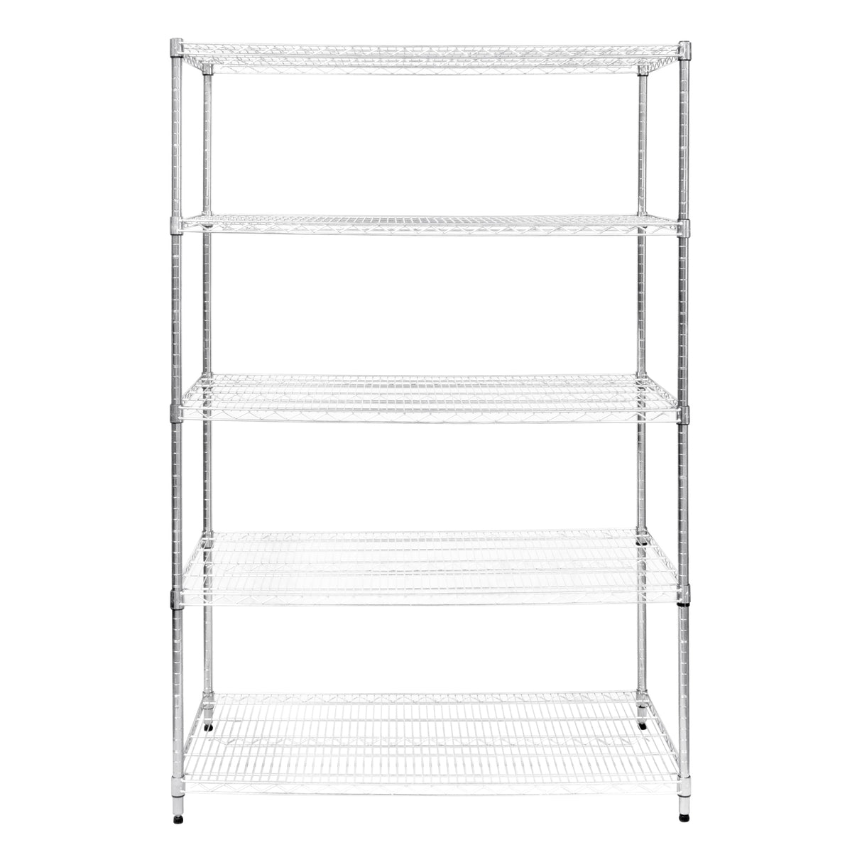 Étagère en fil d'acier argenté, 60 cm x 120 cm x 180 cm, avec quatre étagères ouvertes, idéale pour le rangement et l'organisation