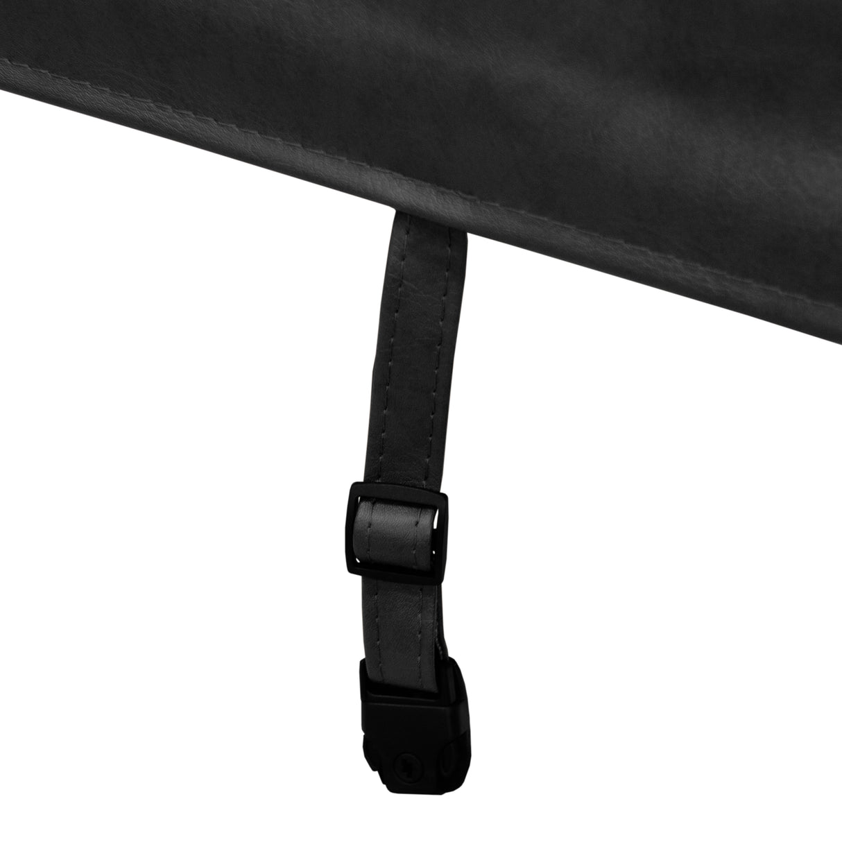 Housse de spa noire en matériau résistant, avec une sangle de fixation robuste pour un maintien sécurisé et une taille de 210 cm x 210 cm