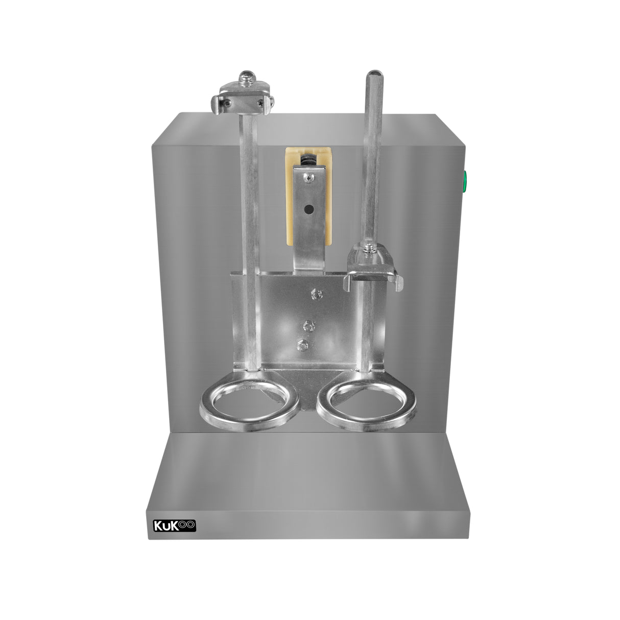 Shaker à bubble tea automatique KuKoo en acier inoxydable, avec deux bras de mélange et un design moderne et épuré