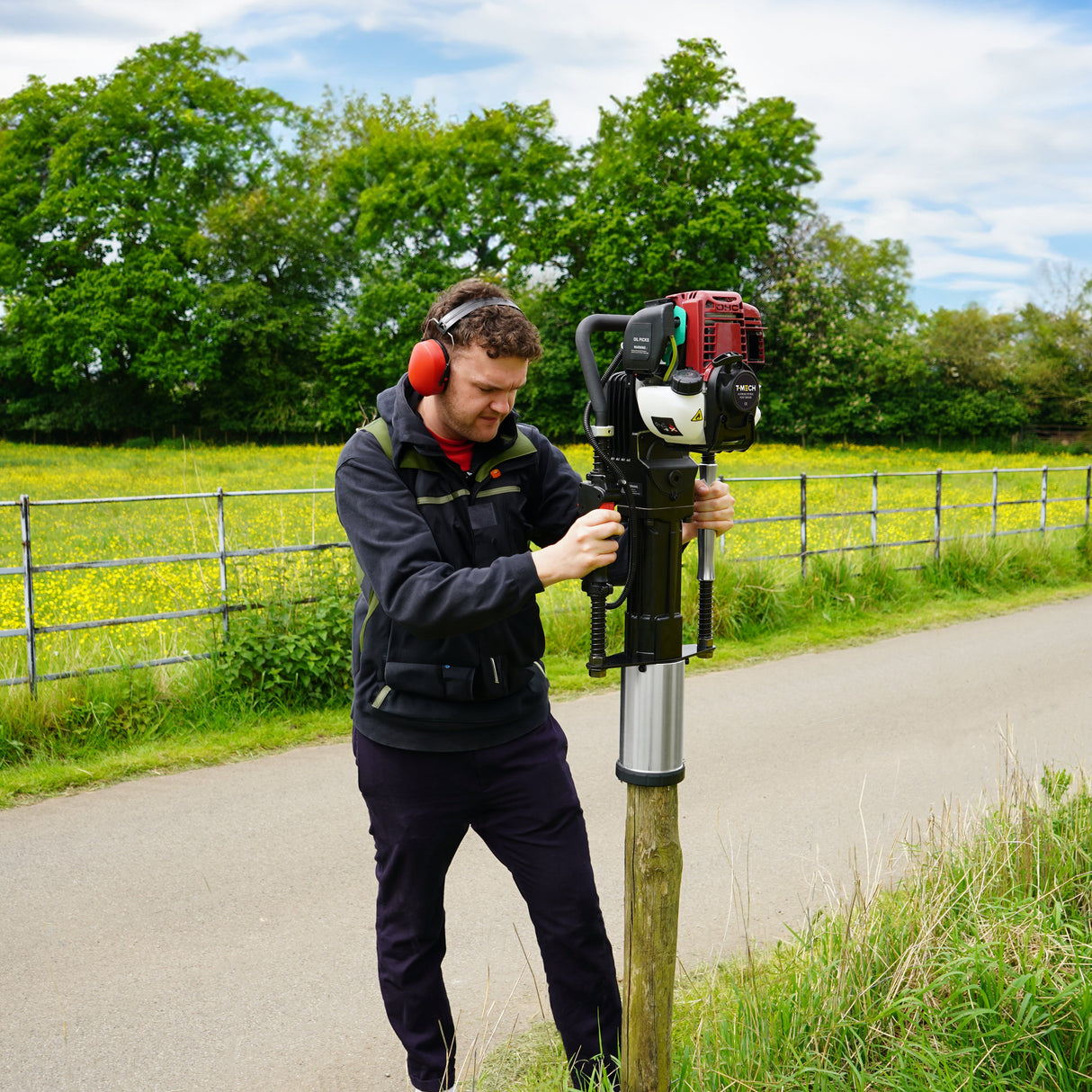T-Mech Enfonce Pieux à 4 Temps & Accessoires