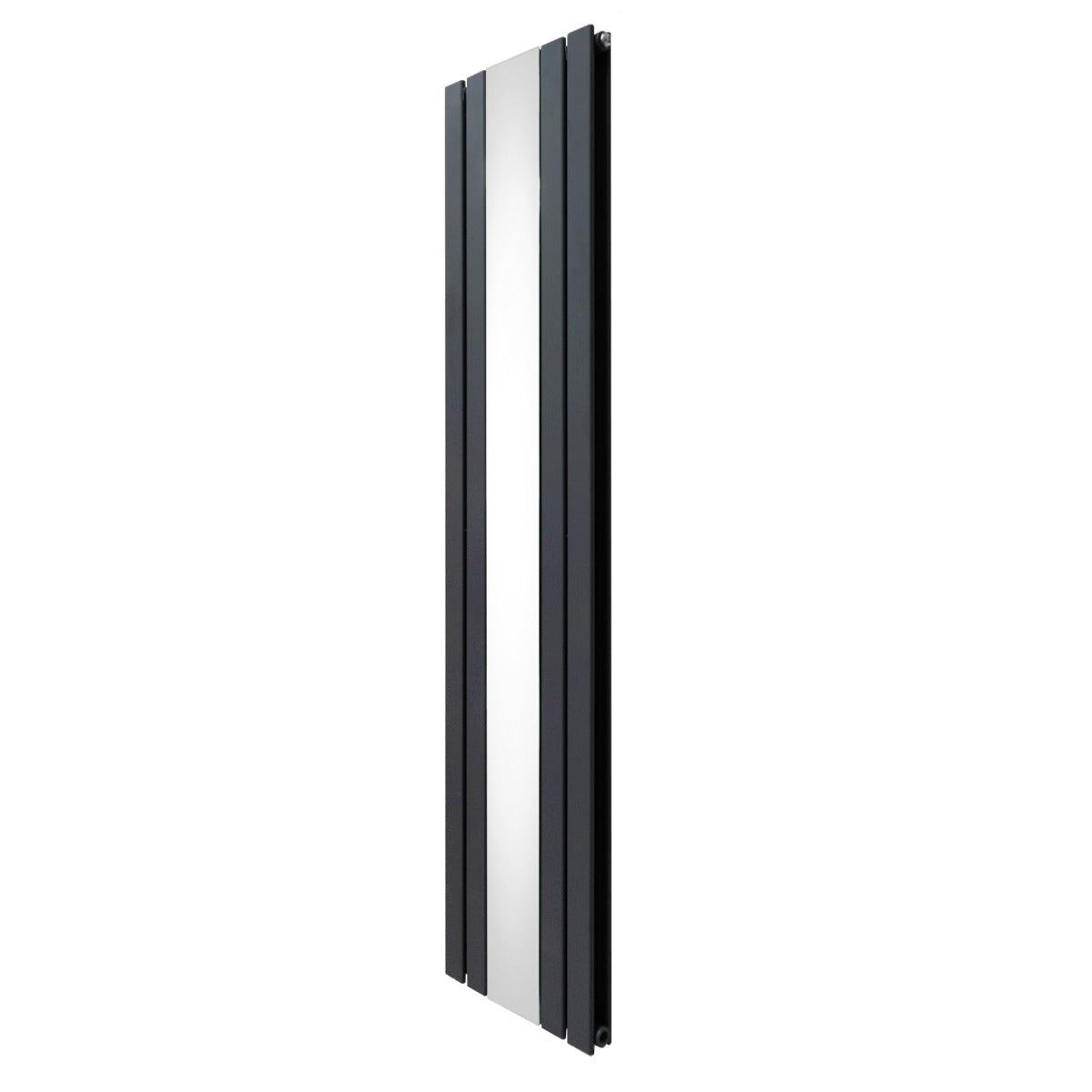 Radiateur plat à miroir gris anthracite, 2 panneaux, finition lisse et moderne, dimensions 1800 x 425 mm, design élégant et fonctionnel