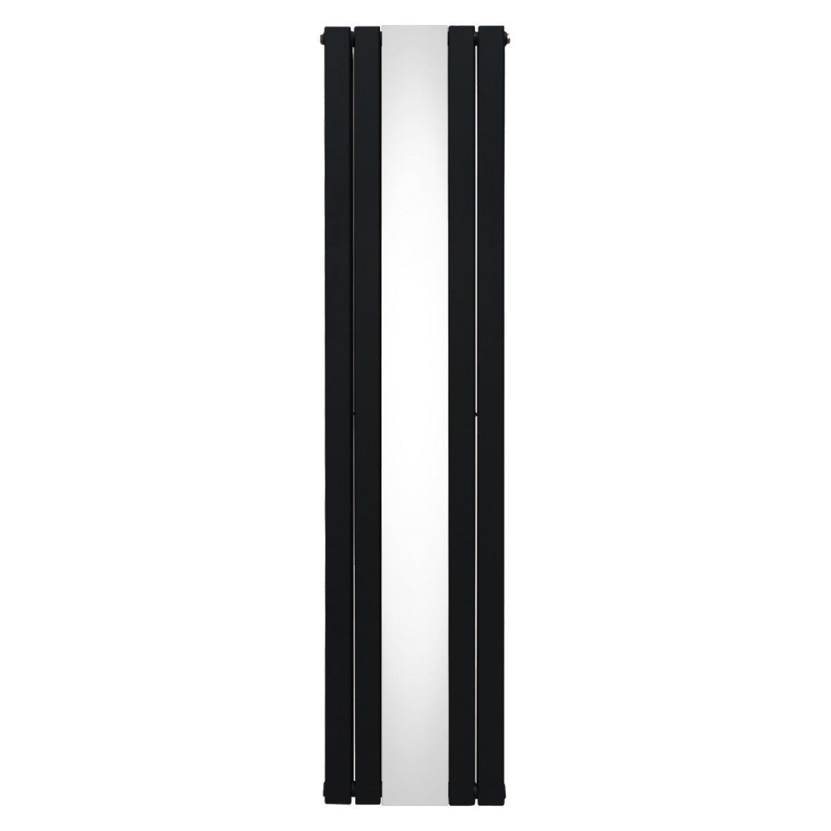 Radiateur plat à miroir noir, 2 panneaux, dimensions 1800 x 425 mm, design moderne et élégant, surface lisse et réfléchissante