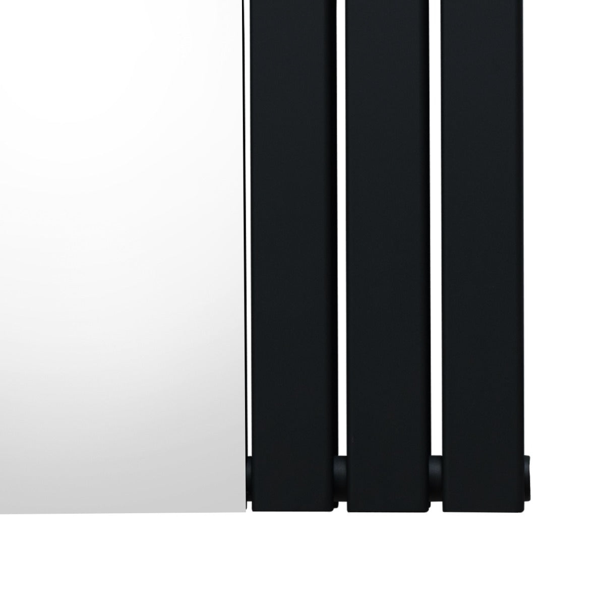 Radiateur plat à miroir noir, deux panneaux, dimensions 1800 x 425 mm, finition lisse et moderne, idéal pour un intérieur élégant