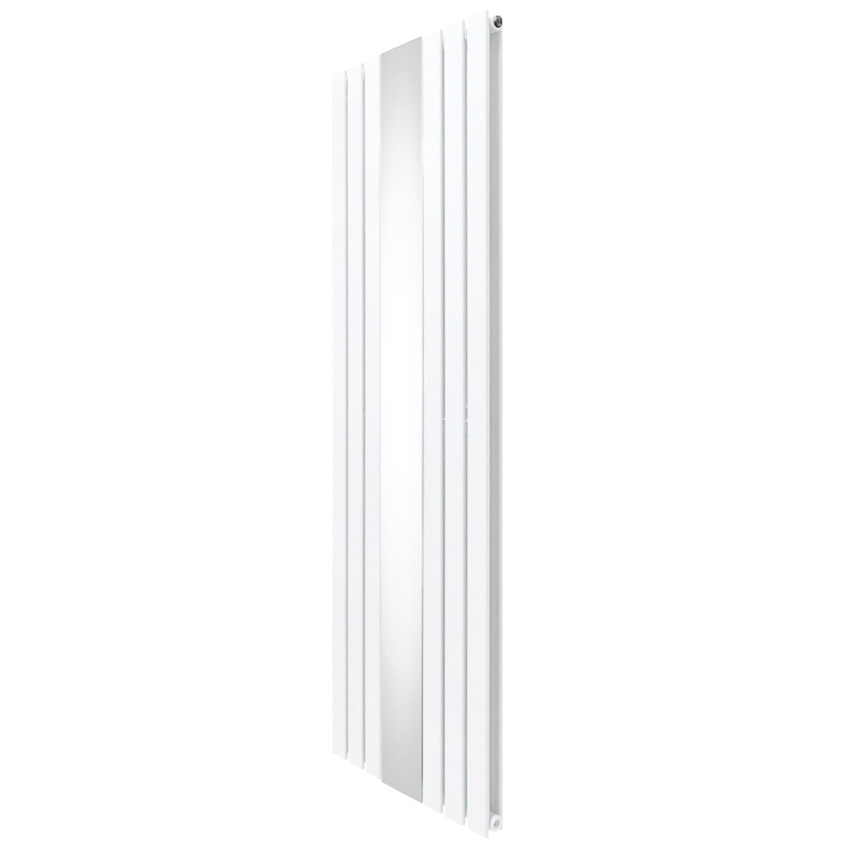 Radiateur plat à miroir blanc, 2 panneaux, dimensions 1800 x 565 mm, surface lisse et moderne avec reflets brillants
