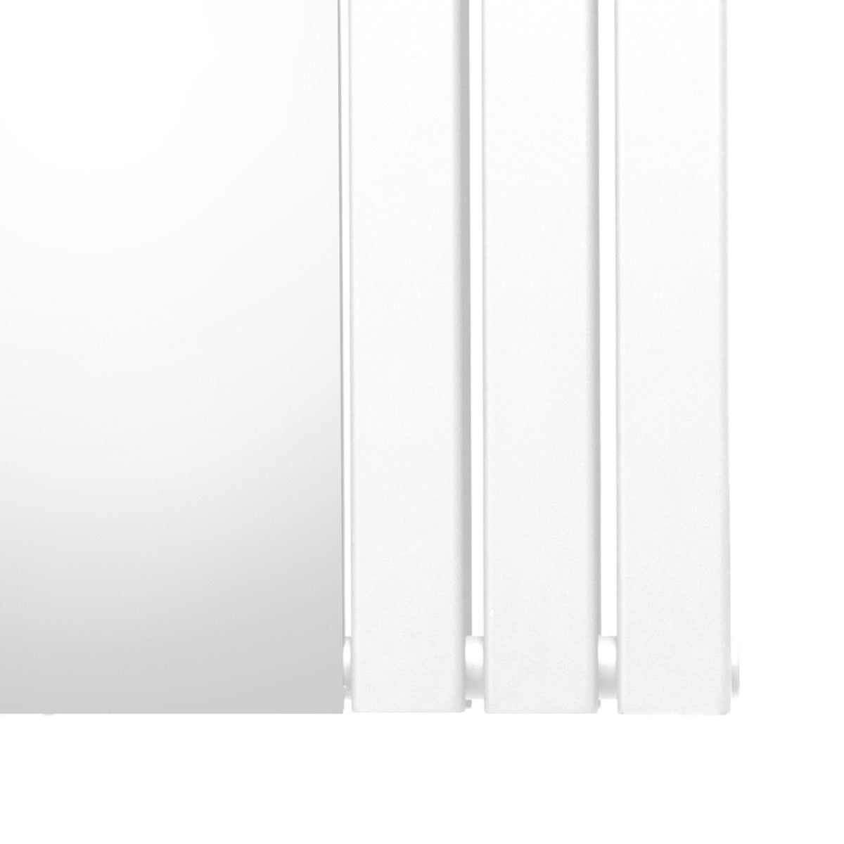 Radiateur plat à miroir blanc, 2 panneaux, dimensions 1800 x 565 mm, surface lisse et réfléchissante, design moderne et épuré