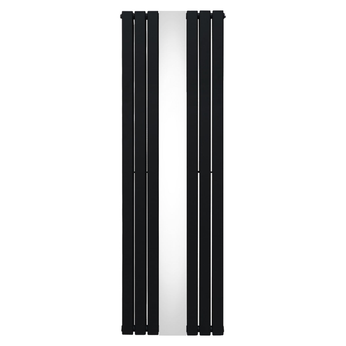 Radiateur plat à miroir noir, deux panneaux, design moderne avec des lignes épurées et une finition lisse, dimensions 1800 x 565 mm