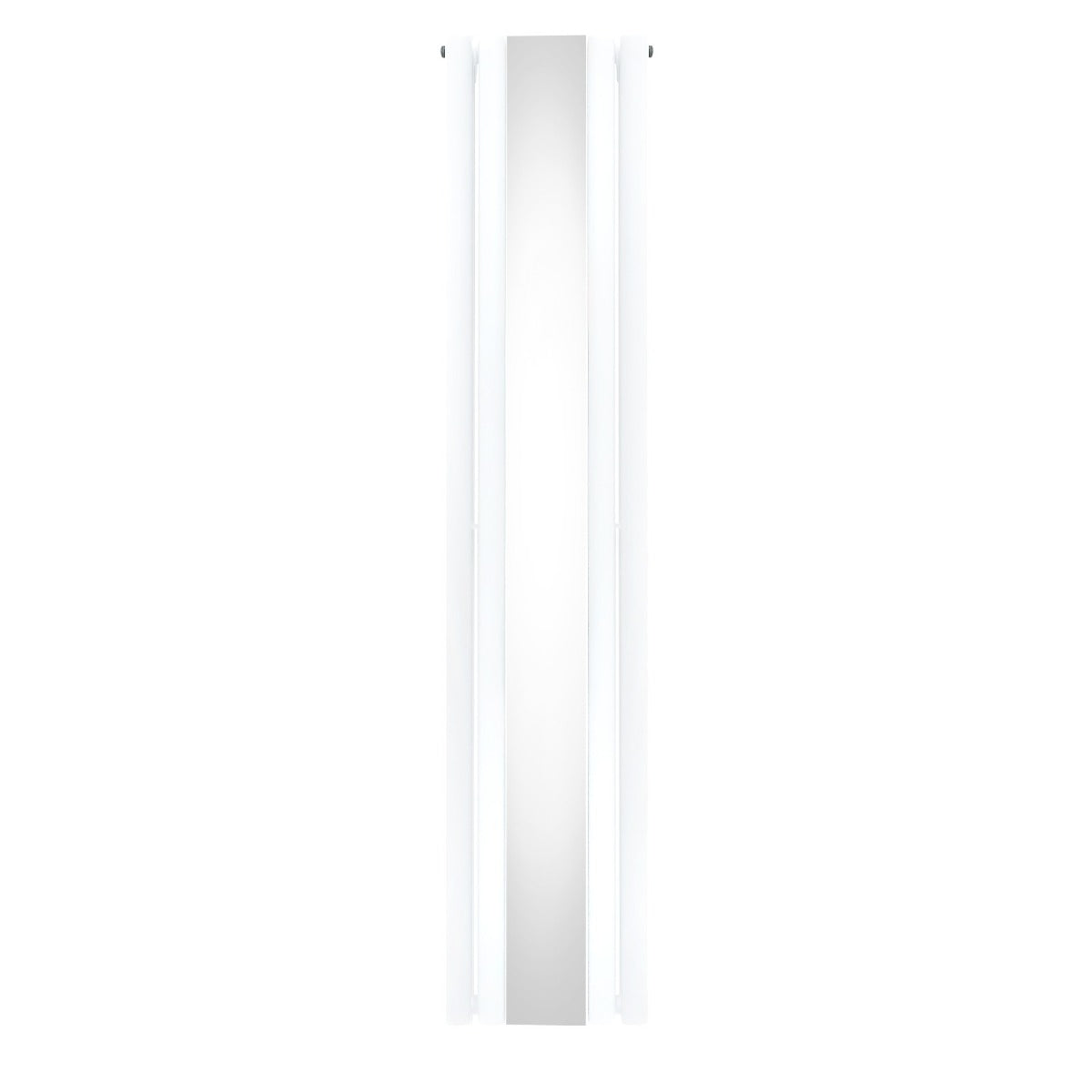 Radiateur à colonnes ovales à miroir blanc, 2 panneaux, dimensions 1800 x 380 mm, surface lisse et moderne, design élégant