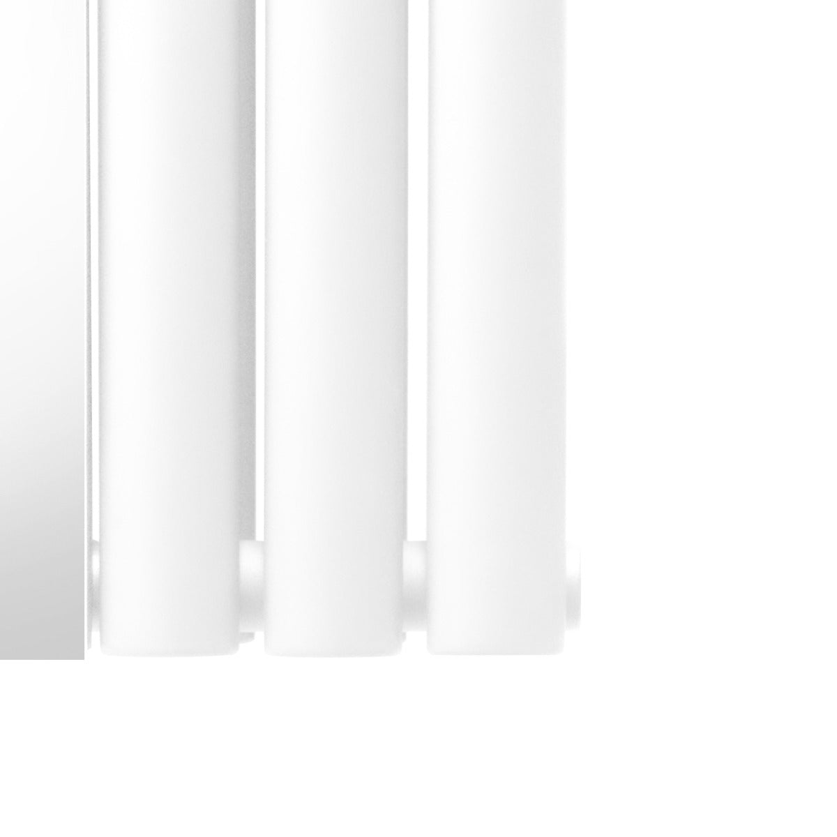 Radiateur à colonnes ovales à miroir, deux panneaux, finition blanche, dimensions 1800 x 380 mm, design moderne et élégant