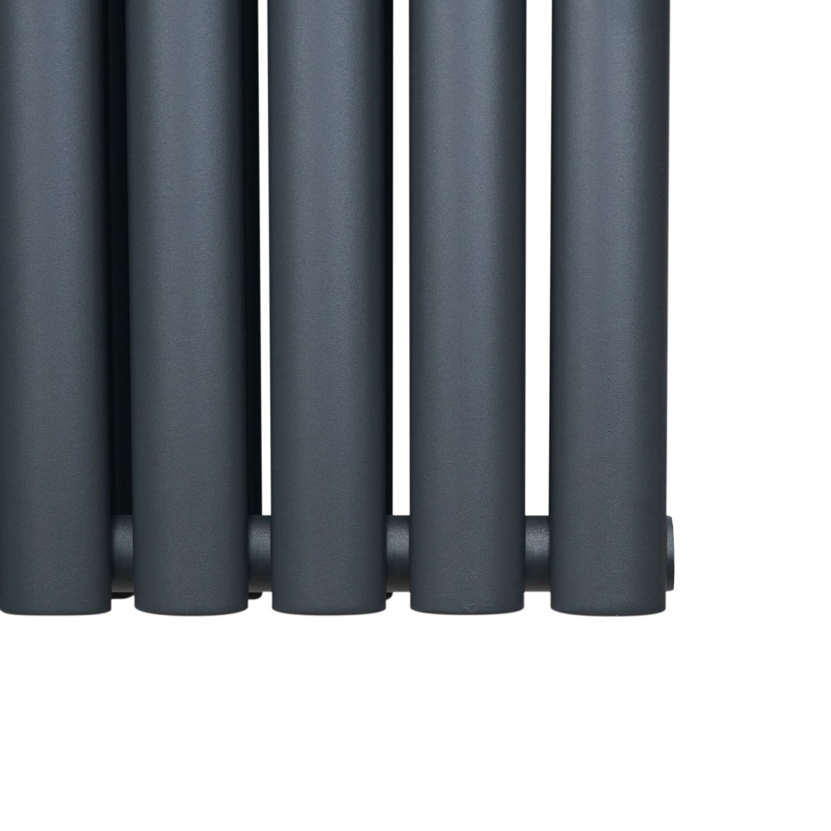Radiateur à colonnes ovales en gris anthracite, deux panneaux, finition lisse et moderne, dimensions 600 x 600 mm, design élégant