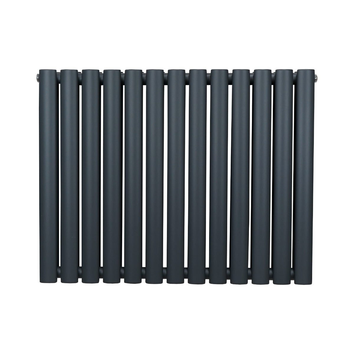 Radiateur à colonnes ovales gris anthracite, 2 panneaux, 600 x 780 mm, avec une finition lisse et moderne, idéal pour le chauffage intérieur