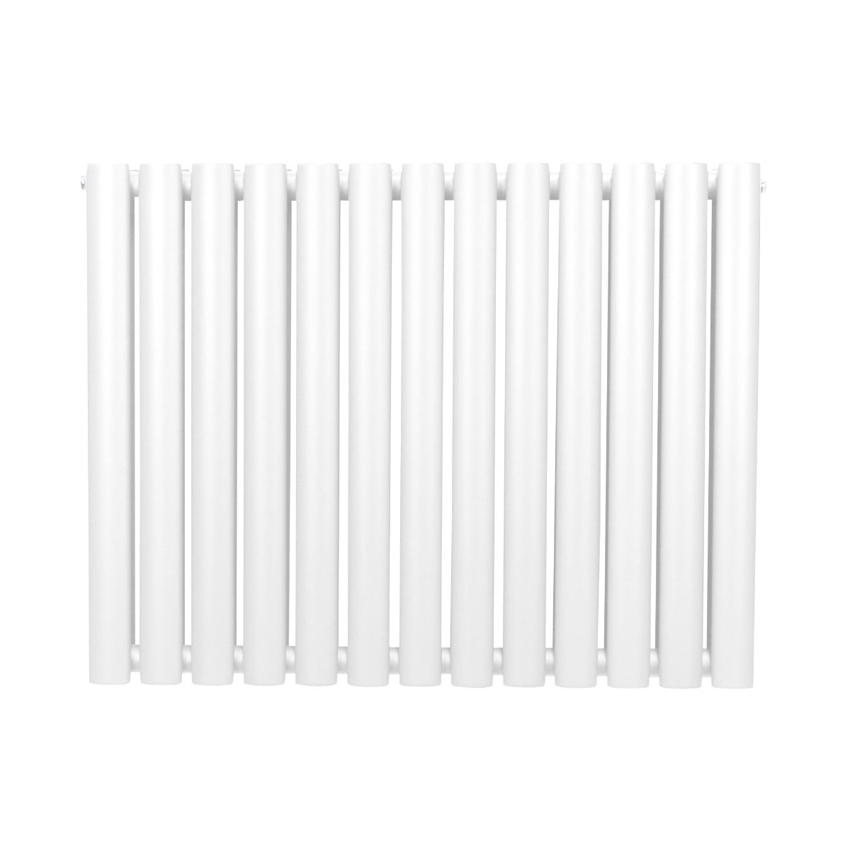 Radiateur à colonnes ovales blanc, 2 panneaux, dimensions 600 x 780 mm, avec surface lisse et finition moderne, idéal pour le chauffage intérieur