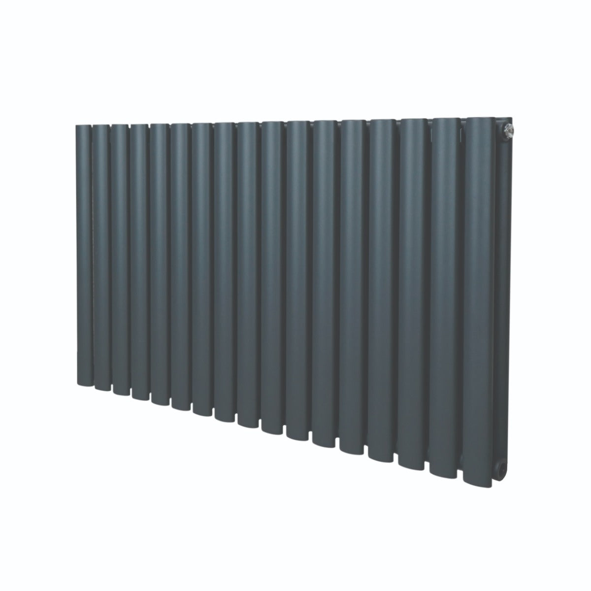 Radiateur à colonnes ovales gris anthracite, 2 panneaux, dimensions 600 x 1020 mm, surface lisse et moderne, design élégant