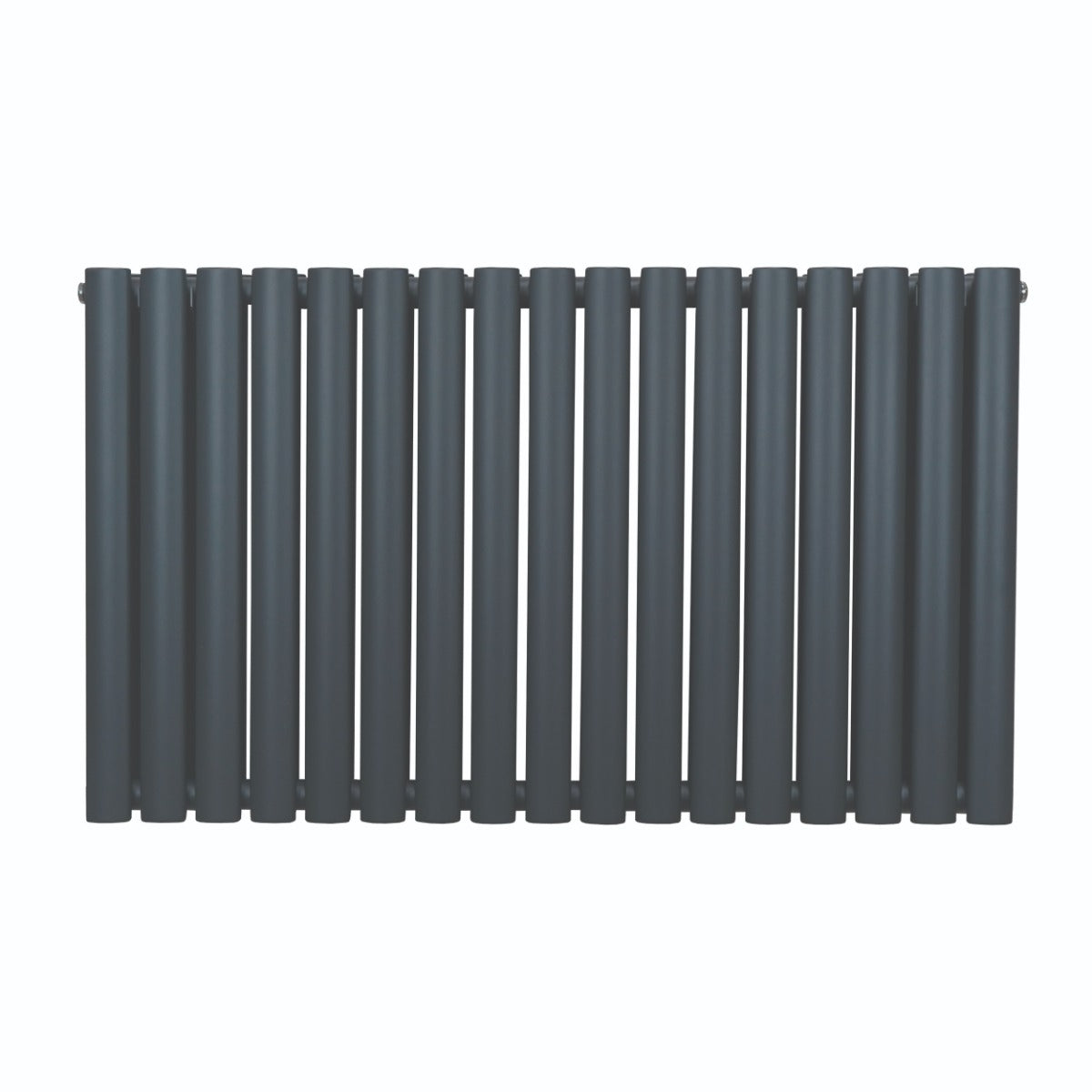 Radiateur à colonnes ovales gris anthracite, 2 panneaux, dimensions 600 x 1020 mm, surface lisse et moderne, design élégant