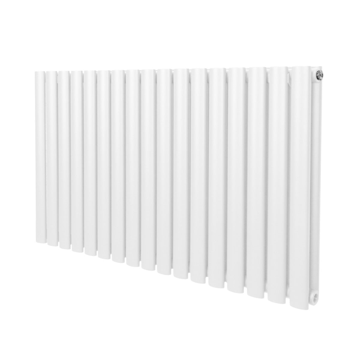 Radiateur à colonnes ovales blanc, 2 panneaux, dimensions 600 x 1020 mm, surface lisse et finition moderne, idéal pour le chauffage intérieur