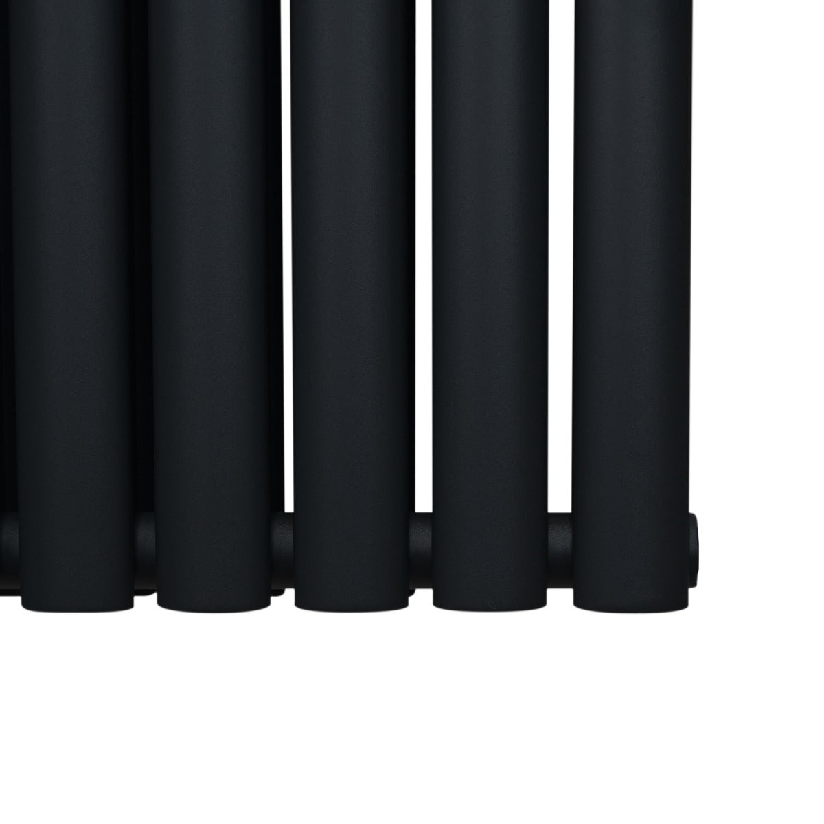 Radiateur à colonnes ovales noir, 2 panneaux, dimensions 600 x 1020 mm, surface lisse et finition mate, design moderne et élégant