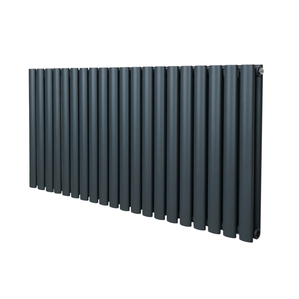 Radiateur à colonnes ovales gris anthracite, 2 panneaux, 600 x 1200 mm, avec une finition lisse et moderne, idéal pour le chauffage intérieur