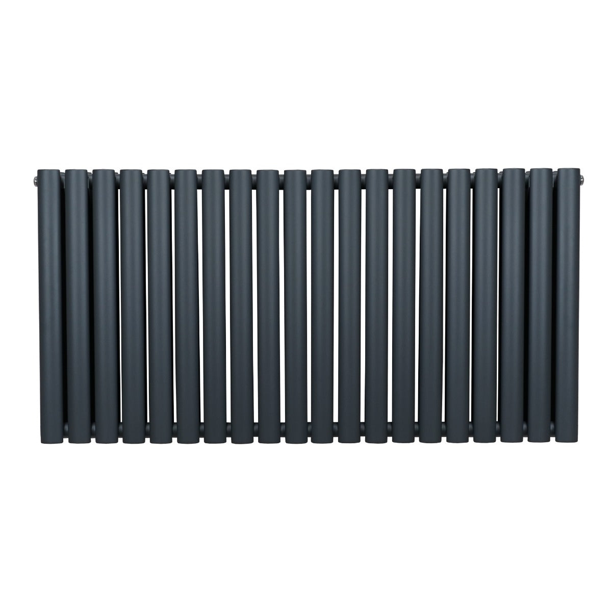 Radiateur à colonnes ovales gris anthracite, 2 panneaux, dimensions 600 x 1200 mm, surface lisse et moderne, design élégant et fonctionnel