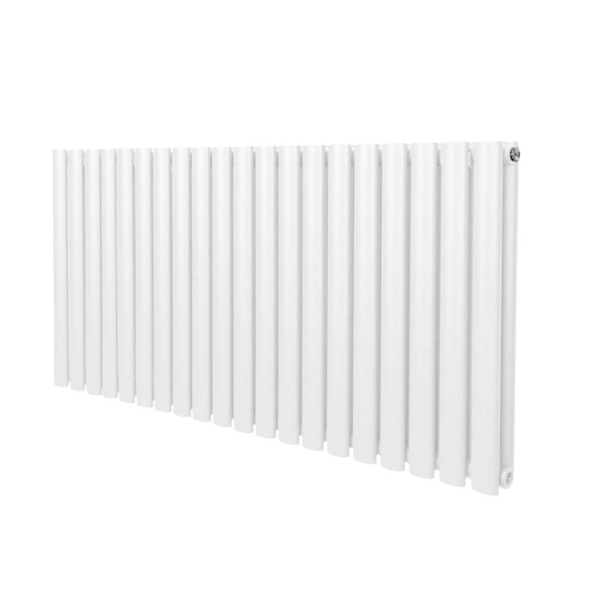 Radiateur à colonnes ovales blanc, 2 panneaux, dimensions 600 x 1200 mm, surface lisse et finition brillante, design moderne et élégant