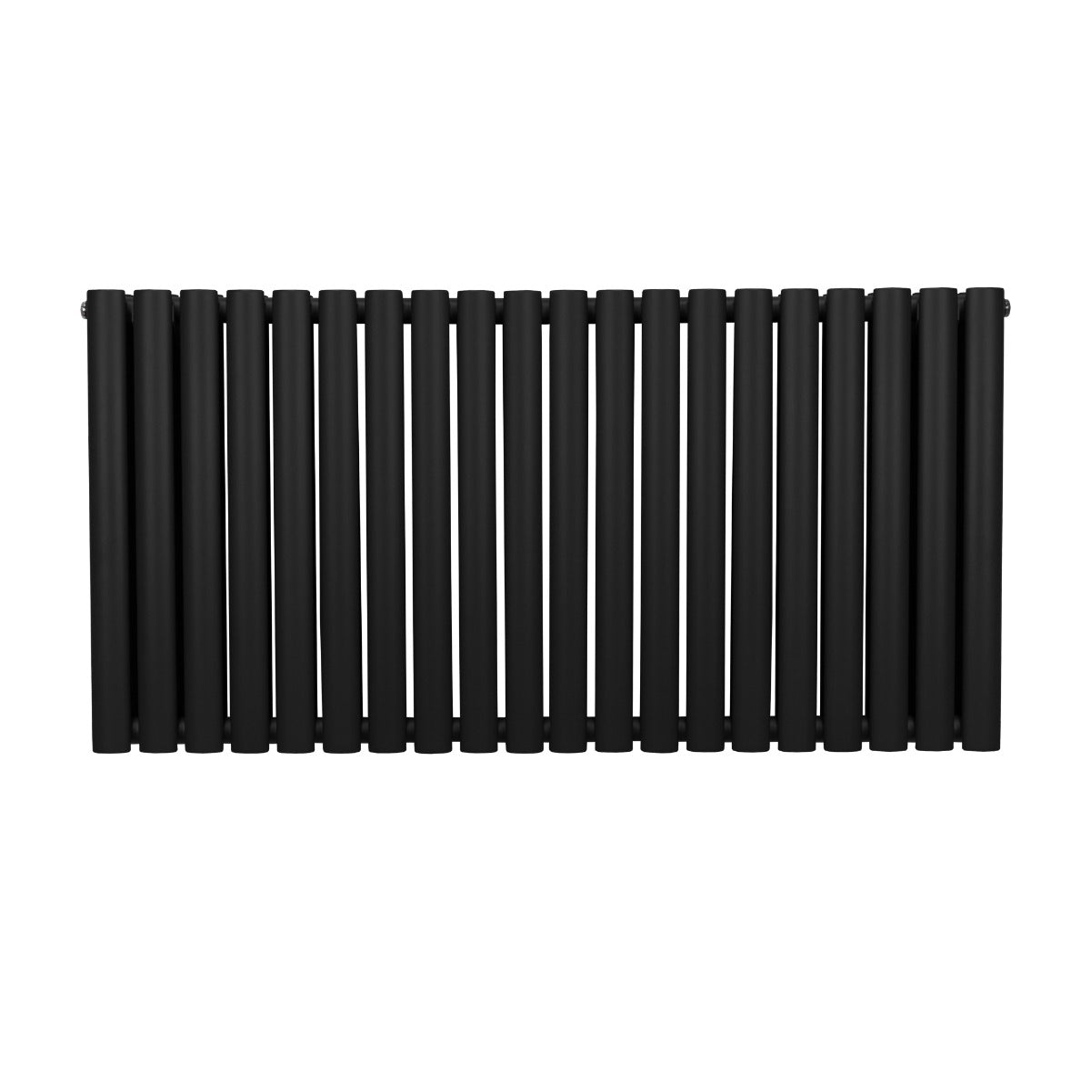 Radiateur à colonnes ovales noir, 2 panneaux, 600 x 1200 mm, avec une finition lisse et moderne, idéal pour un chauffage efficace